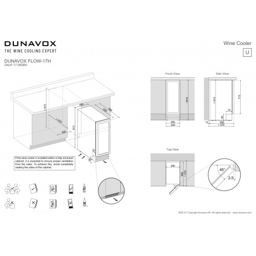 Винный шкаф Dunavox DAUF-17.58DBH
