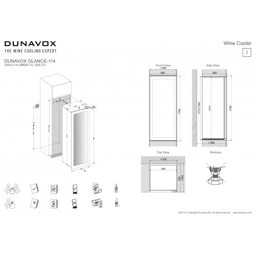 Винный шкаф Dunavox DAVG-114.288DC.TO
